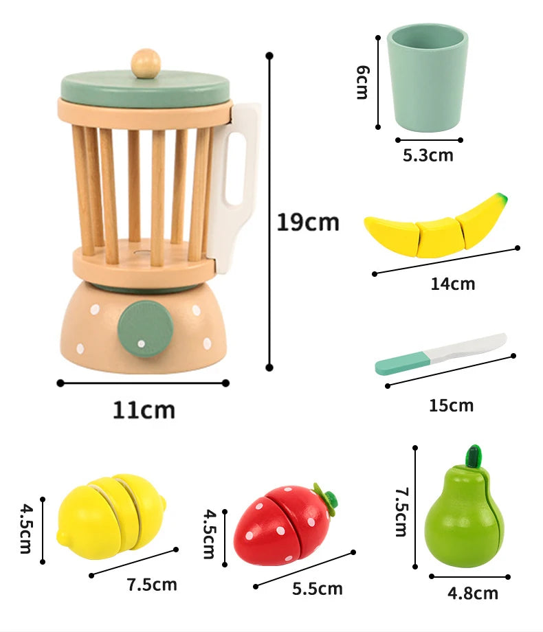 Wooden Kitchen Pretend Play Toy Kids Wooden Toys Coffee Maker Set Cake Ice Cream Tea Playset Toddler Learning Educational Toys