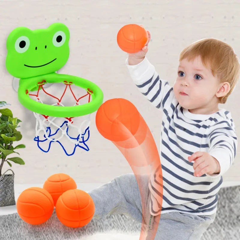 Baby mini shooting basket toy kids bathtub water play set basketball backboard with 3 balls funny shower bath toys for toddlers
