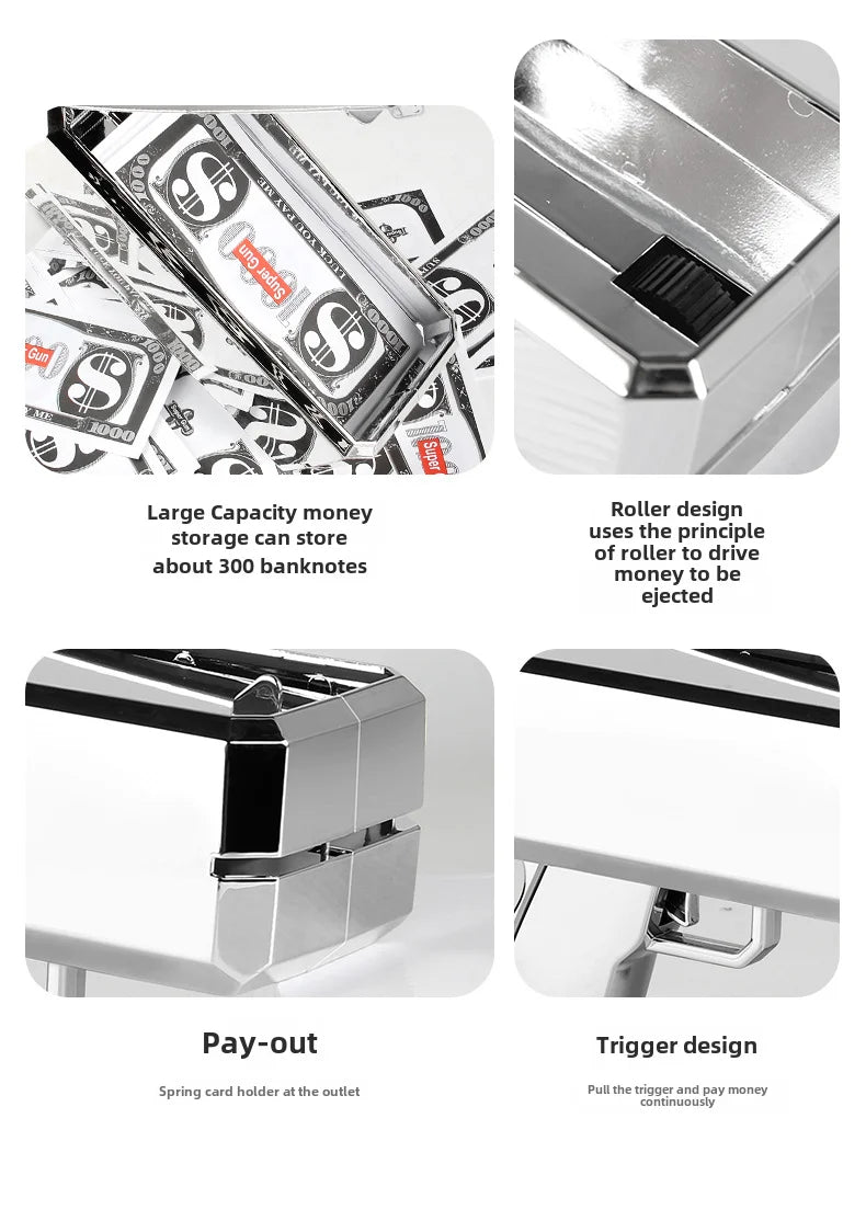 Source manufacturer Douyin's same electric money gun toy new and unique MoneyGUN banknote gun US dollar toy gun