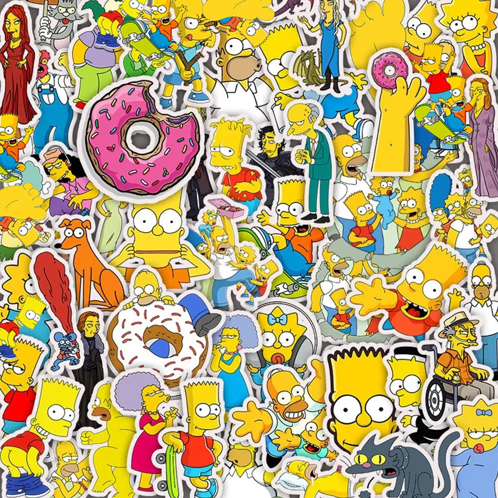 10/30/50pcs Cool The Simpsons Cartoon Stickers Comedy Family Anime Sticker Phone Luggage Laptop Fun Graffiti Decals Kids Toys