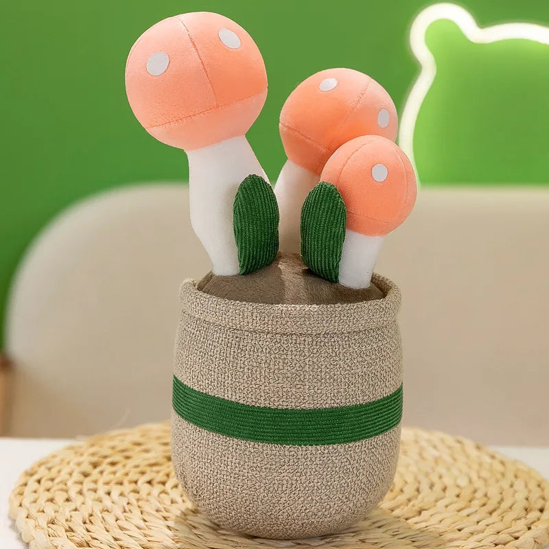 Kawaii Stuffed Plush Plants Lifelike Potted Plant Plush Doll Succulent Pine Tree Cake Bamboo Cactus Pillow Cushion Toy Decor