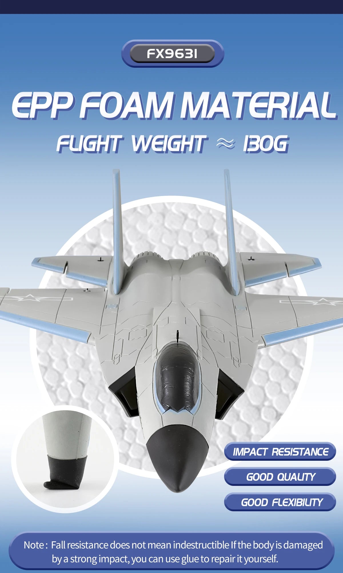 4 Channels FX9631 Big Size RC Plane J-35 Fighter Jet Fixed-Wing Airplane Remote Control Aircraft EPP Foam Glider Toys Kids Gifts