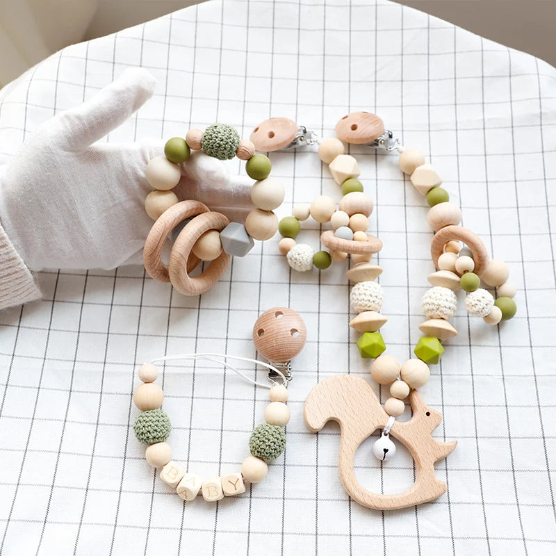Baby Toy Pram Clip Pacifier Clip Chain Mobile Pram Personalize Name Rattle Stroller Toys Bed Bell Stroller Chain Baby Toy Clip