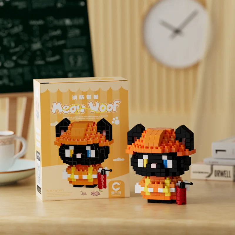 New 24 Styles Kawaii Pet Cat/Dog Small Particle Building Blocks Educational Room Decoration Children's Christmas Gifts