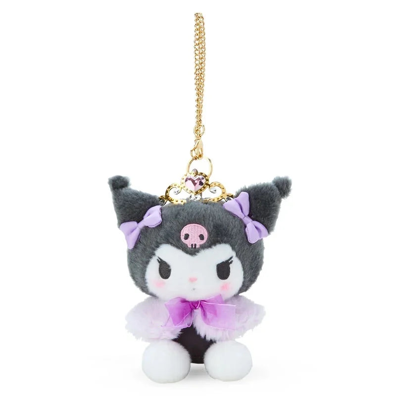 Sanrio Cartoon Diamond Sparkle Crown Collection Kitty Cat Kurumi Cinnamoroll Mymelody Kuromi Plush Anime Toys for Girl Gift