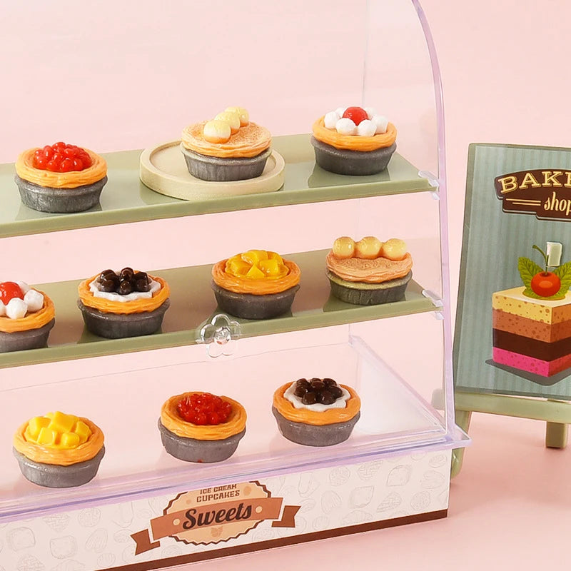 1Set 1:12 Dollhouse Miniature Fruit Cake Egg Tart Bread Dessert Model Kitchen Food Decor Toy Doll House Accessories