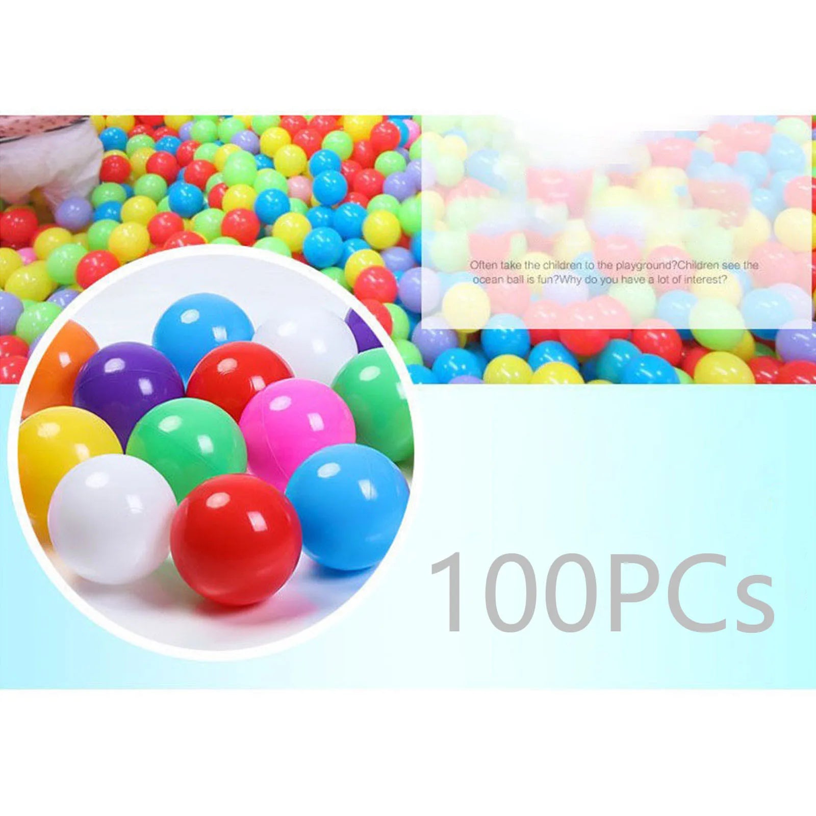 50/100Pcs Eco-Friendly Colorful Ball Pit Soft Plastic Ocean Balls Water Pool Ocean Wave Ball Outdoor Toys For Children Kids Baby