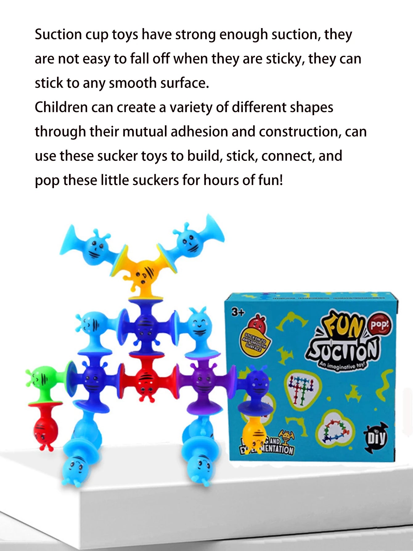 Small Bees Suction Cup Toys Set,Soft Building Blocks Pop Sucker,Parent-child Interactive Game, Window Bath Toys
