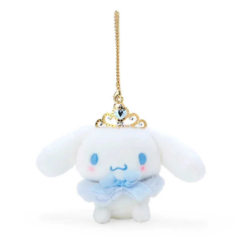 Sanrio Cartoon Diamond Sparkle Crown Collection Kitty Cat Kurumi Cinnamoroll Mymelody Kuromi Plush Anime Toys for Girl Gift
