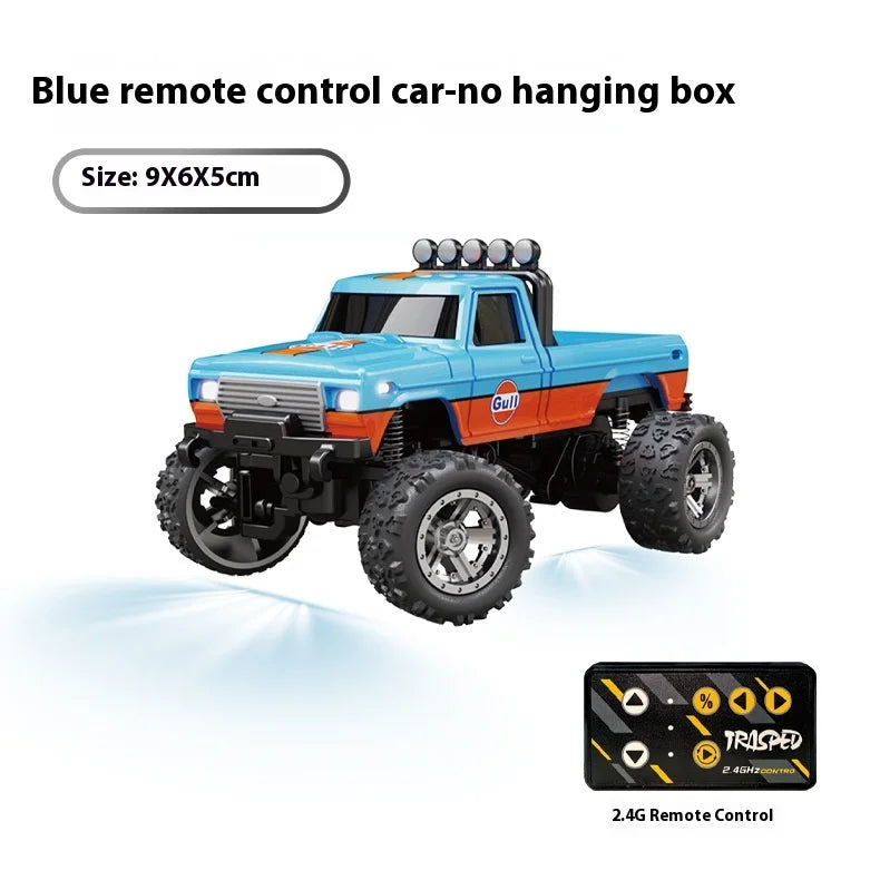 1:64 Speed Mini Off-Road Remote Control Car Alloy Cool Lighting Shock Absorption Children's Desktop Competition Toy Small Gift
