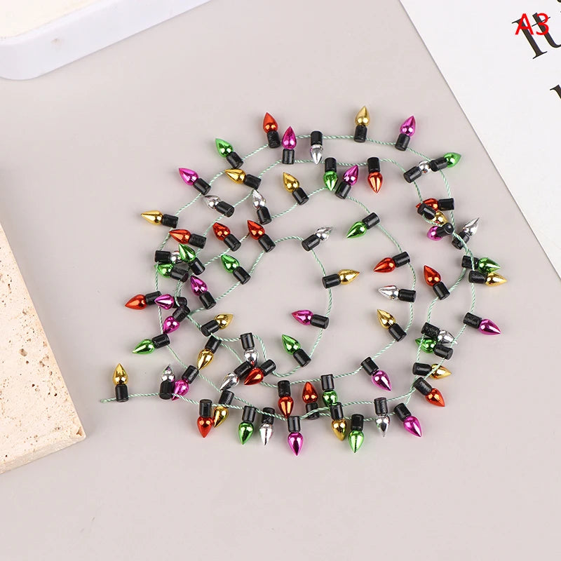 1Pc Miniature Dollhouse String of Fake Light Christmas Good Decoration String Light Kids Xmas Gift DIY Toys Living Scene Decor