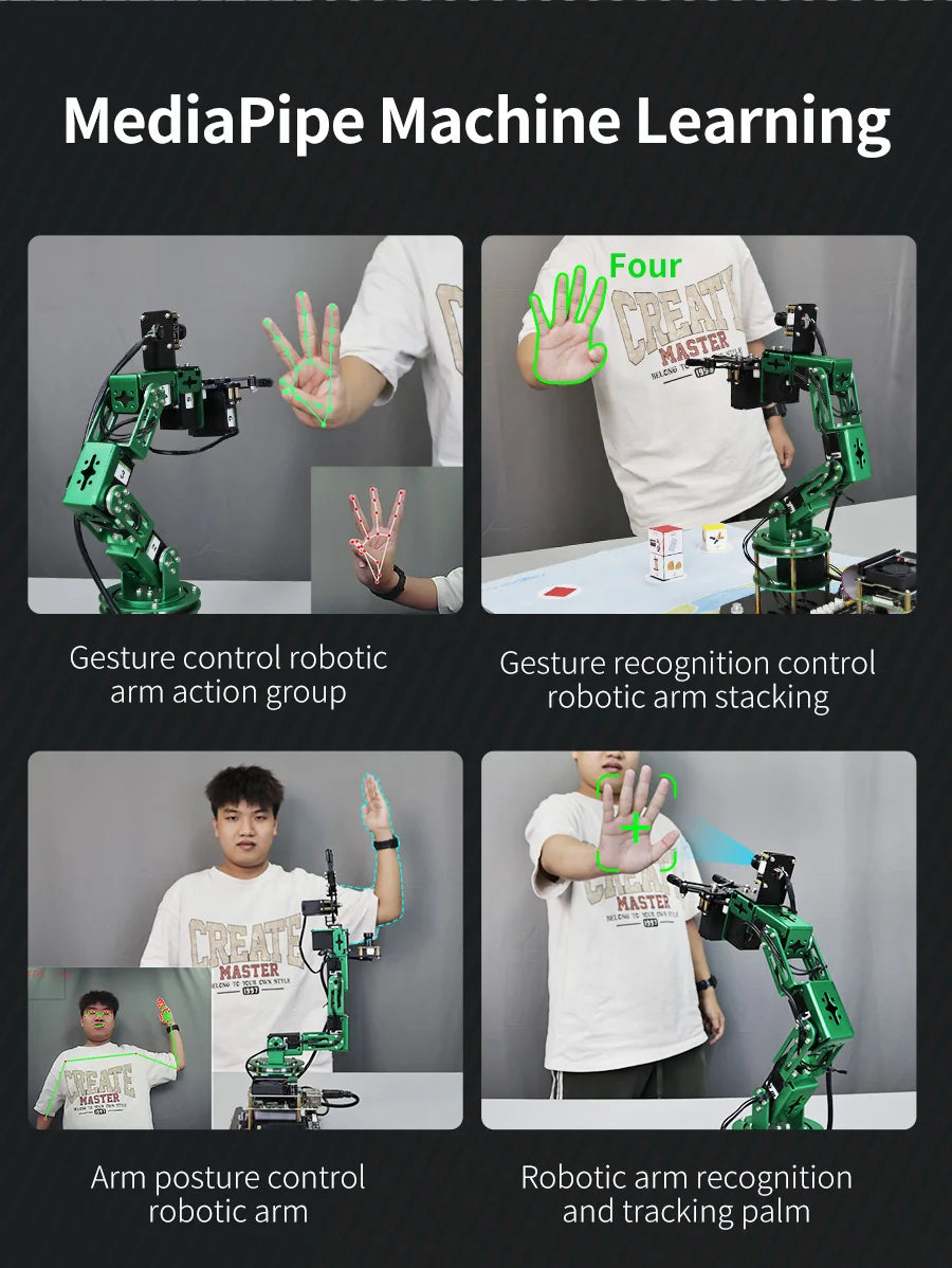 Yahboom 6DOF AI Visual Robotic Arm ROS Robot Kit Artificial Intelligence Robot with 15KG 6KG Servo for Jetson NANO 4GB CE ROHS