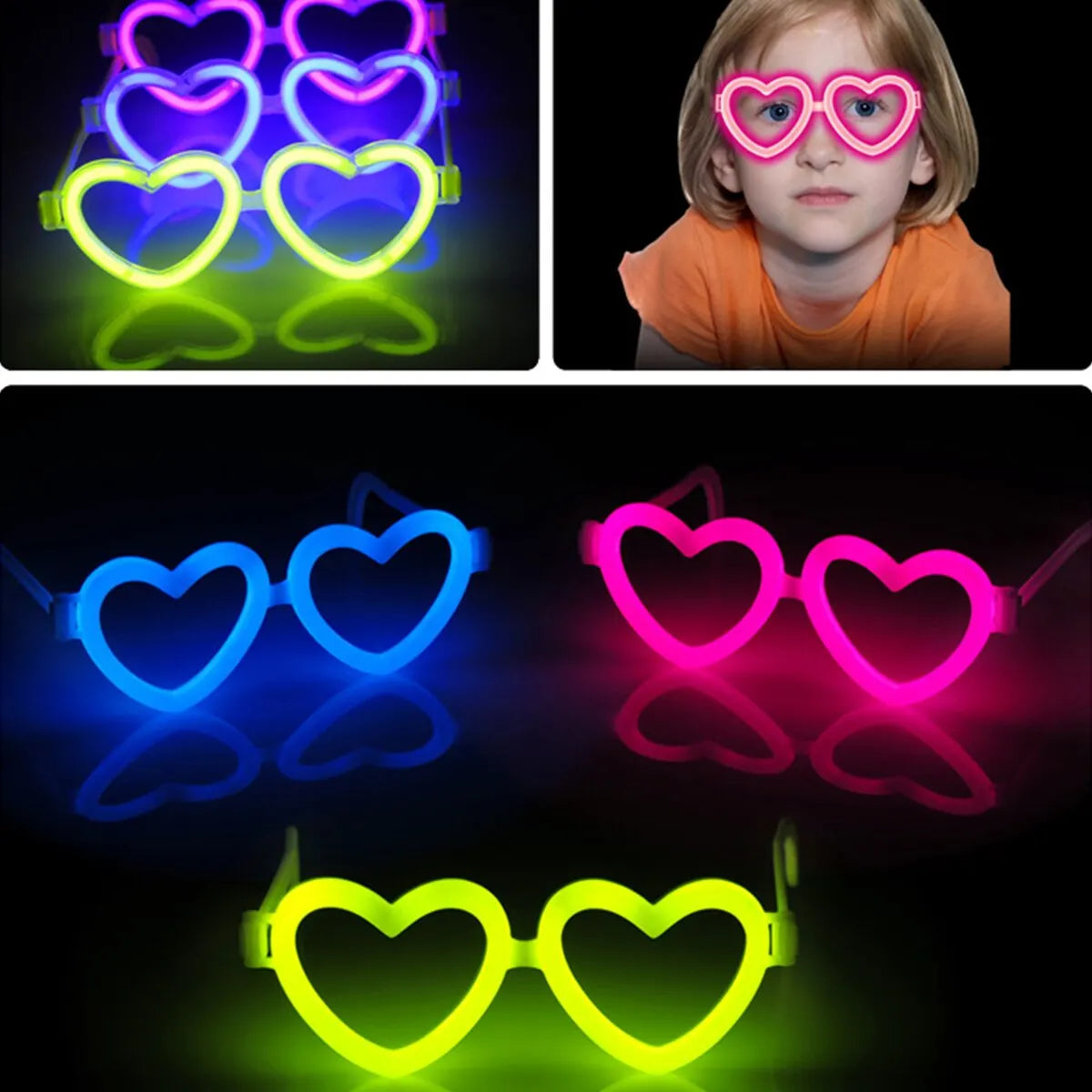 Two Sets Of 10 Glasses Five Different Styles Of Random Fluorescent Color Love Rabbit Apple Halloween Party Nightclub Glasses