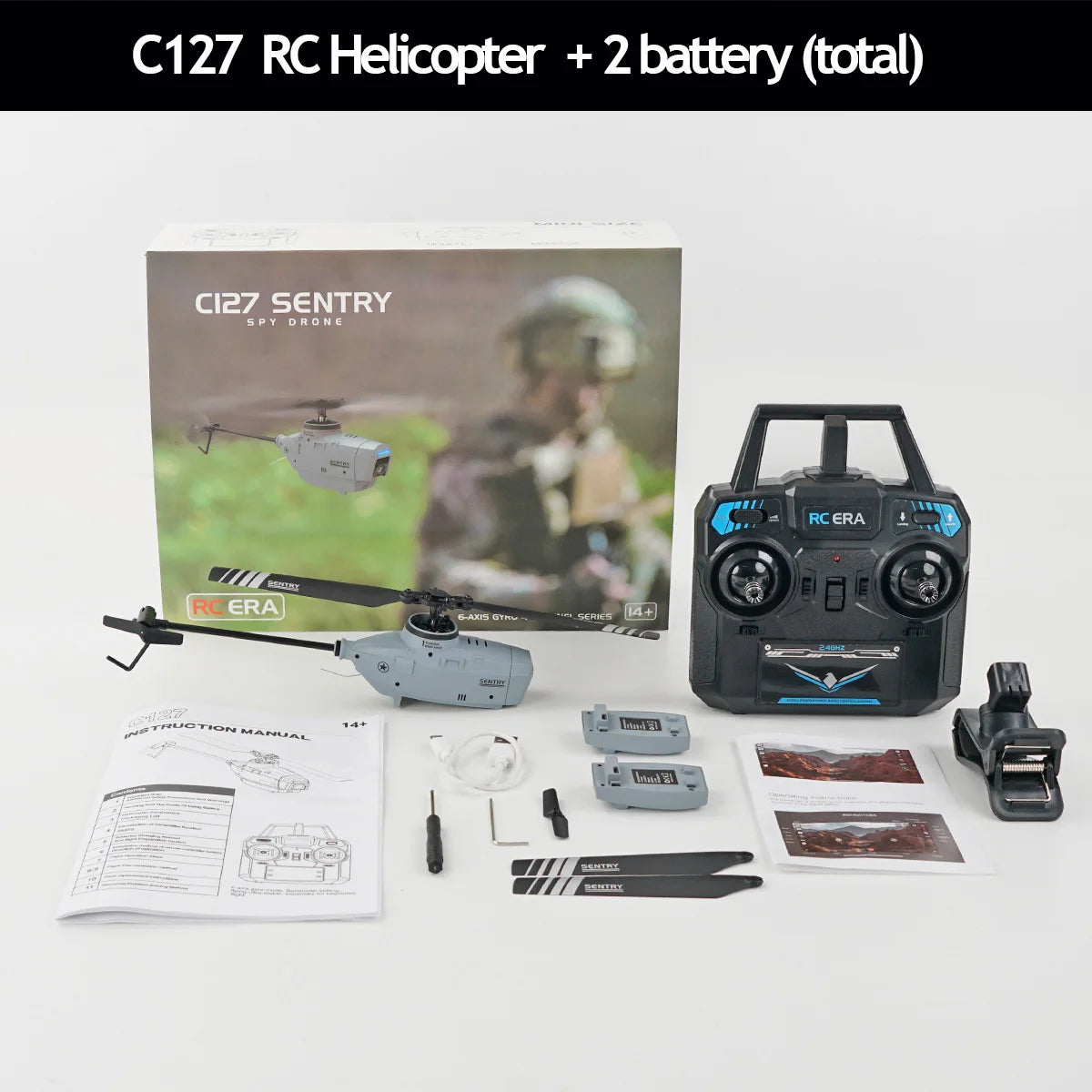 C127 RC Helicopter 2.4G 4 Channel 4 Propellers 6 Axis Electronic Gyroscope for Stabilization Remote Control RC Toys