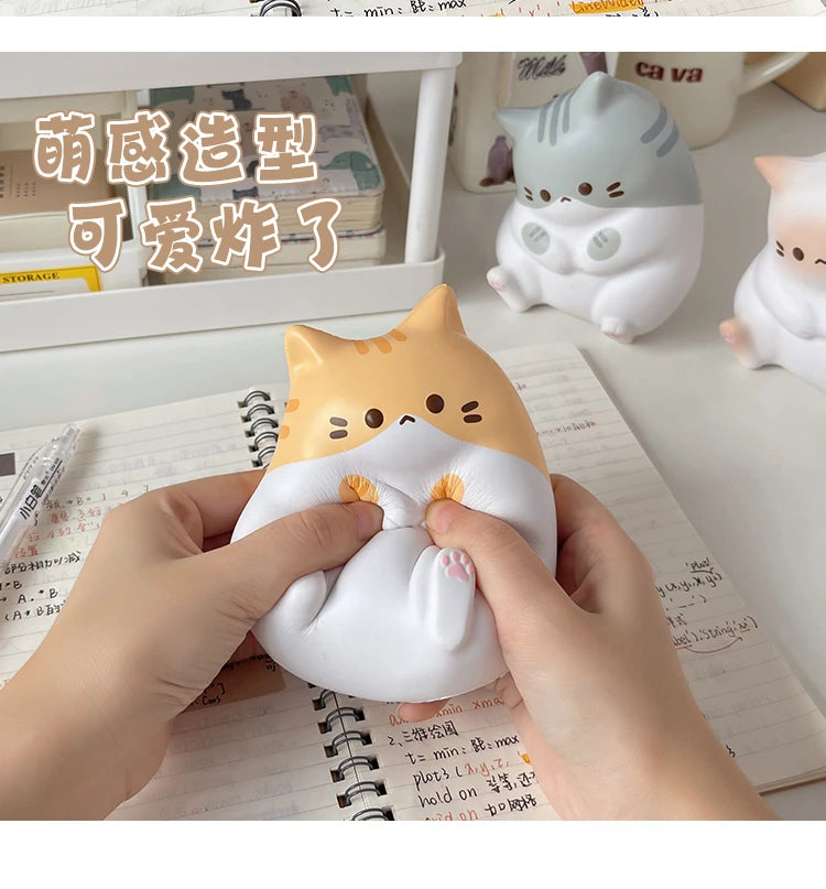 Kawaii Cat Stress Relief Squishy Toy PU Slow Rising  Squeeze Antistress Ball Cartoon Table Ornaments Birthday Gift For Girls
