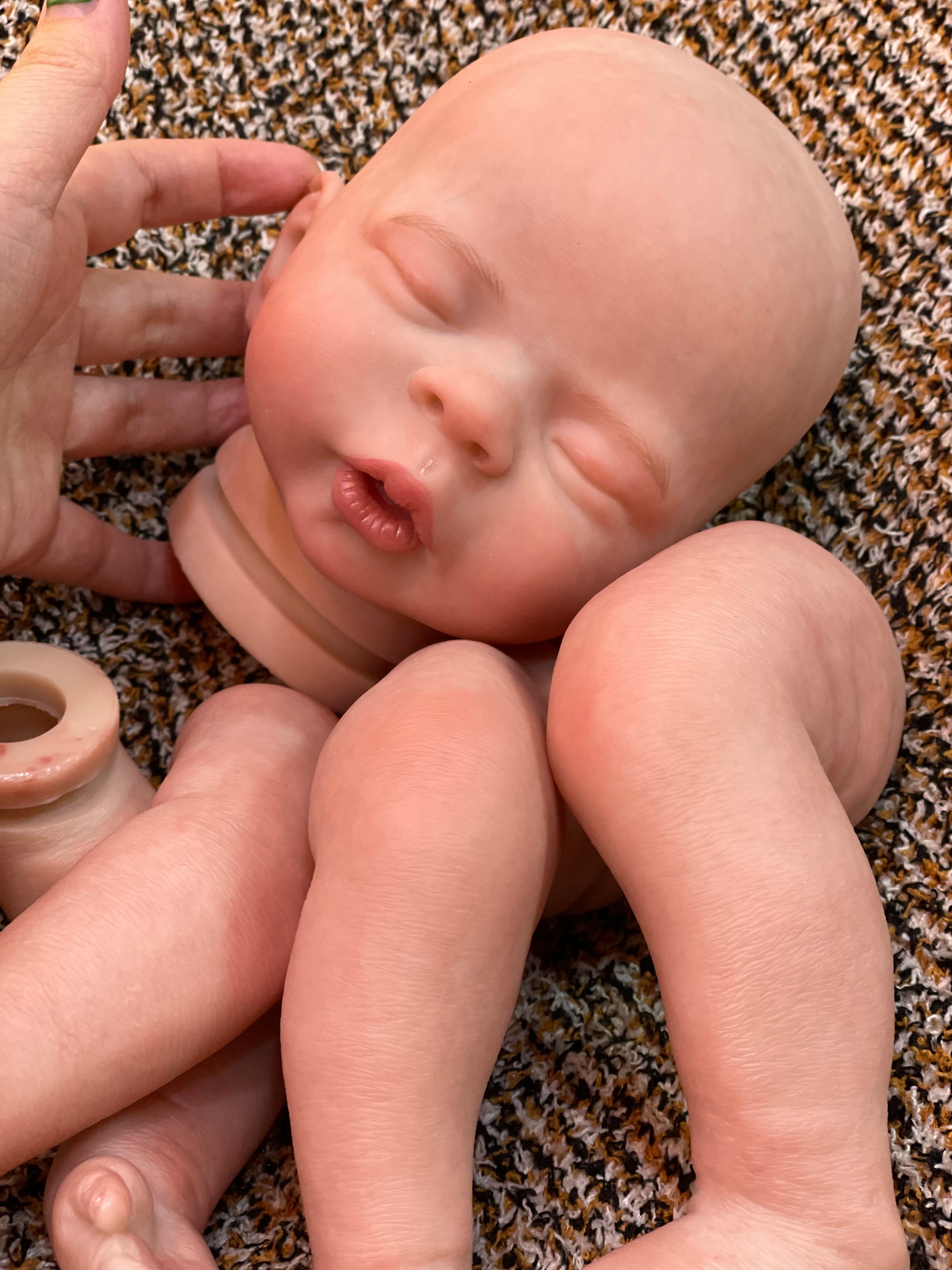 20Inch Sleeping Bebé Reborn Doll Kits With Lifelike Skin Wrinkles Painted Realistic Newborn Baby Soft Vinyl Unfinshed Kit Toys