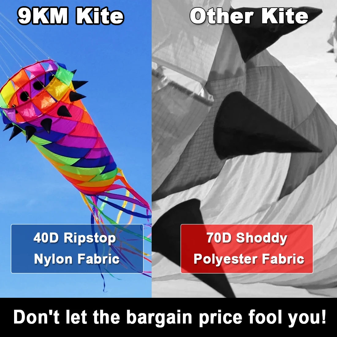 9KM 3.5m Shaped Kite Line Laundry Spinning Windsock Super Turbine with Ball Bearing Swivel for Kite Festival (Accept wholesale)