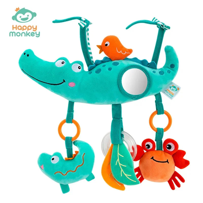 Baby Hanging Rattle Toys Plush Soft Animal Stuffed Handbells Educational Infant Development Handle Toys for Stroller Crib