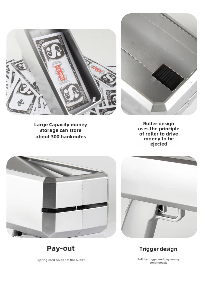 Source manufacturer Douyin's same electric money gun toy new and unique MoneyGUN banknote gun US dollar toy gun