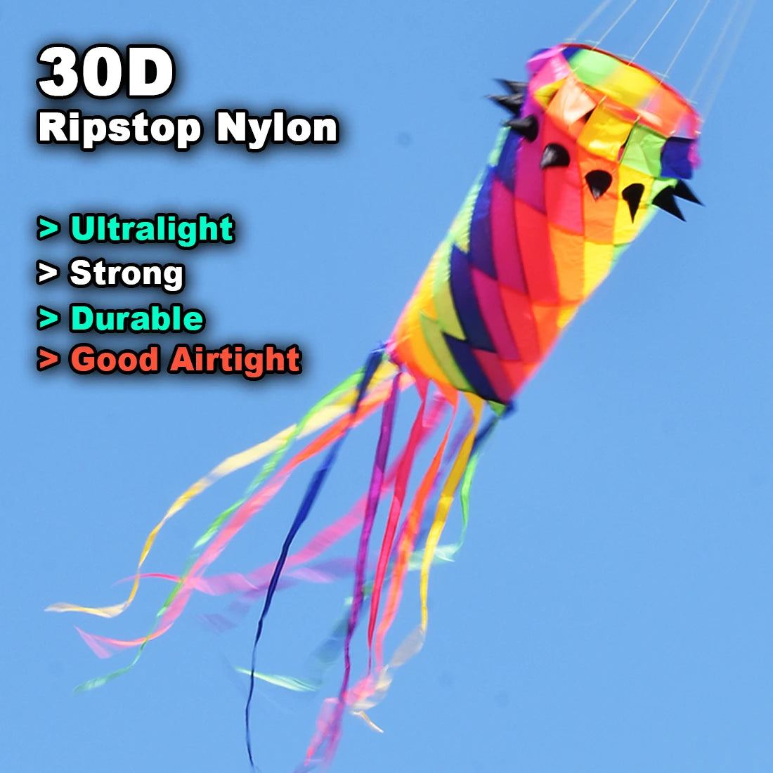 9KM 3.5m Shaped Kite Line Laundry Spinning Windsock Super Turbine with Ball Bearing Swivel for Kite Festival (Accept wholesale)