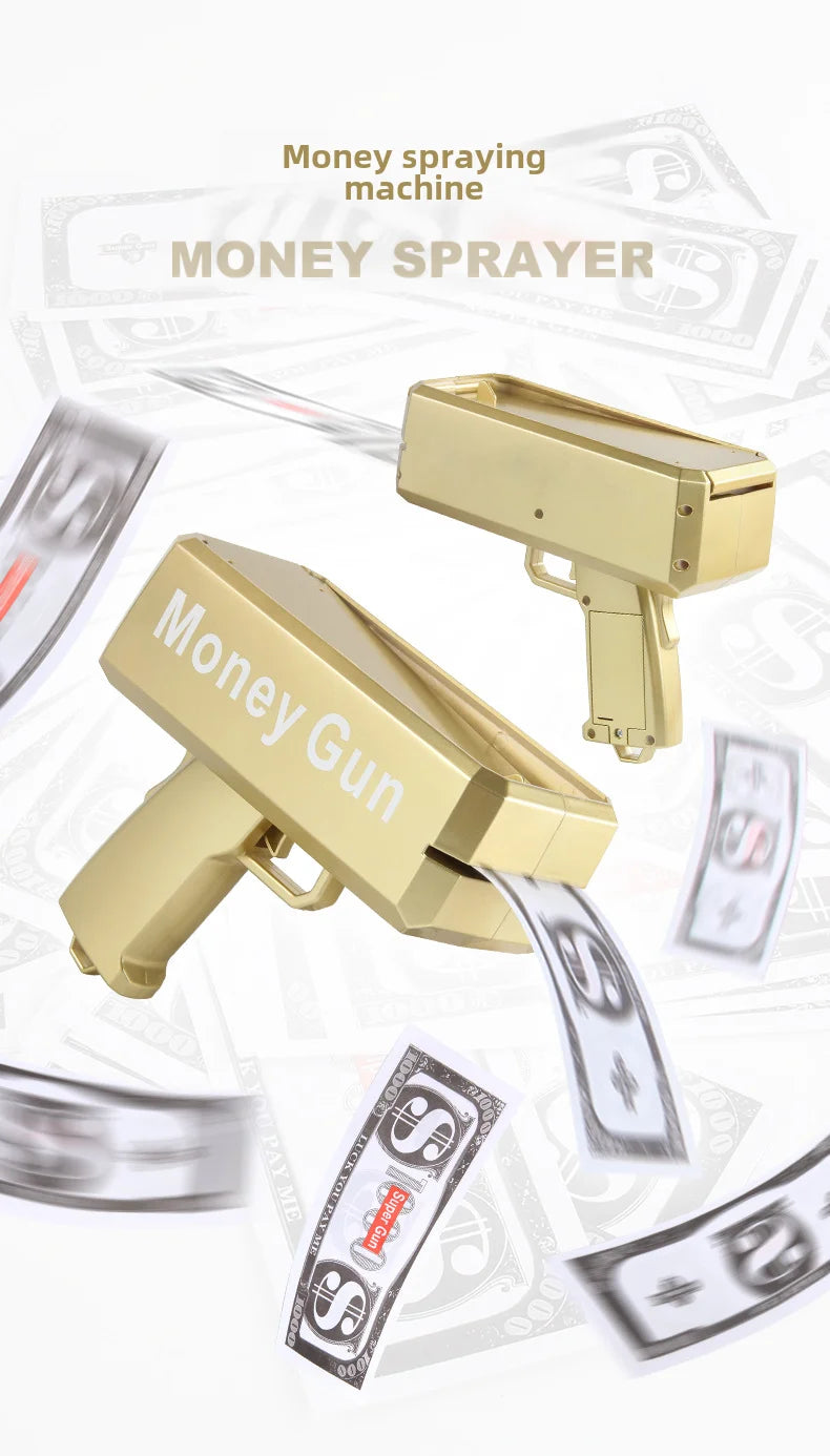Source manufacturer Douyin's same electric money gun toy new and unique MoneyGUN banknote gun US dollar toy gun