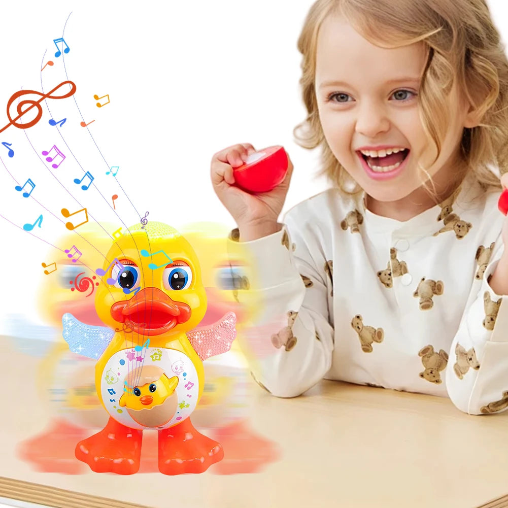 Electric Dancing Duck with Music & Lights Early Educational Toy Baby Musical Duck Toy Interactive Baby Duck Toy Children Gift