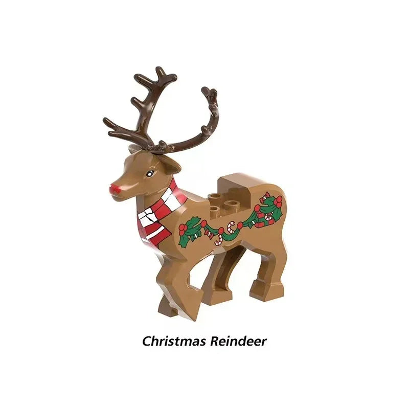 Hot Christmas Building Block Gift Animals Deer Elk Reindeer Figures Brick Xmas Tree Educational Toy Gift for Boy Kid Block Model