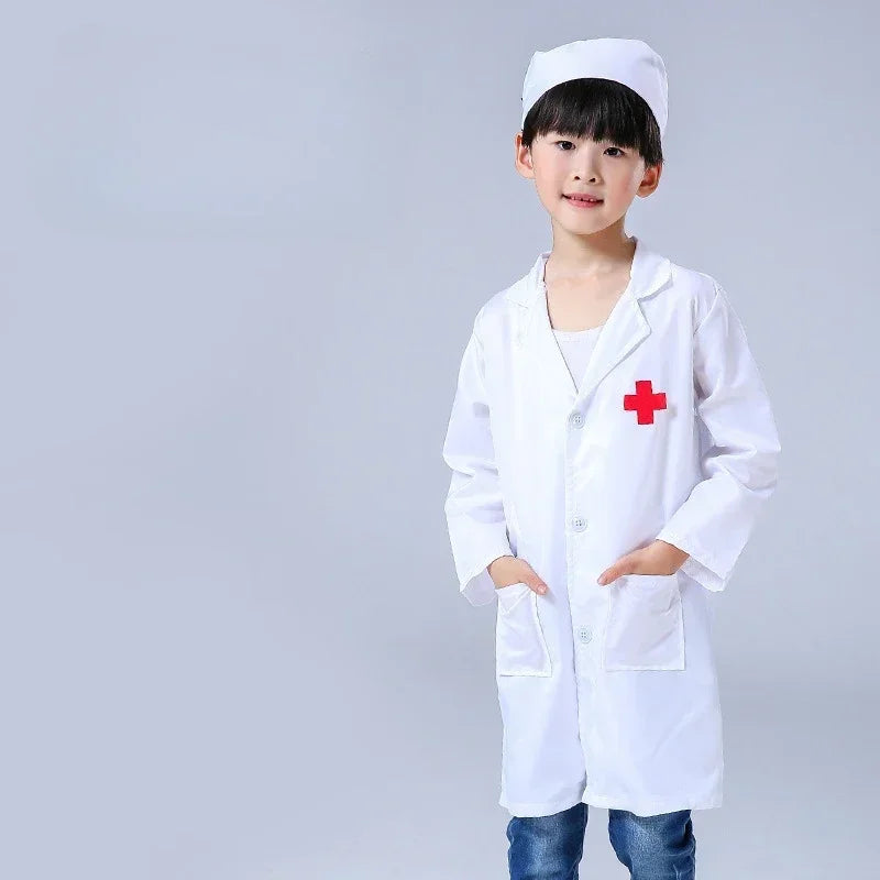 Doctor Toys for Children Set Kids Wooden Pretend Play Kit Games for Girls Boys Red Medical Dentist Medicine Box Cloth Bags Gifts