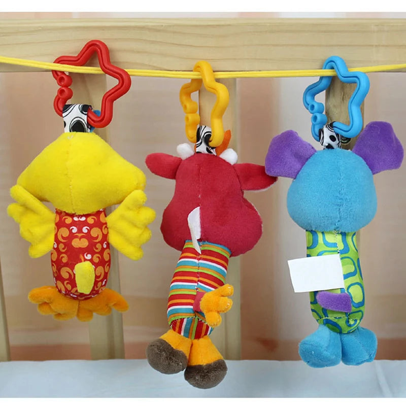 Baby Rattle Toys Kids Tinkle Hand Bell Plush Stroller Hanging Stuffed Animal Rattles Multi-functional Infant Sound Toy Kid Gifts