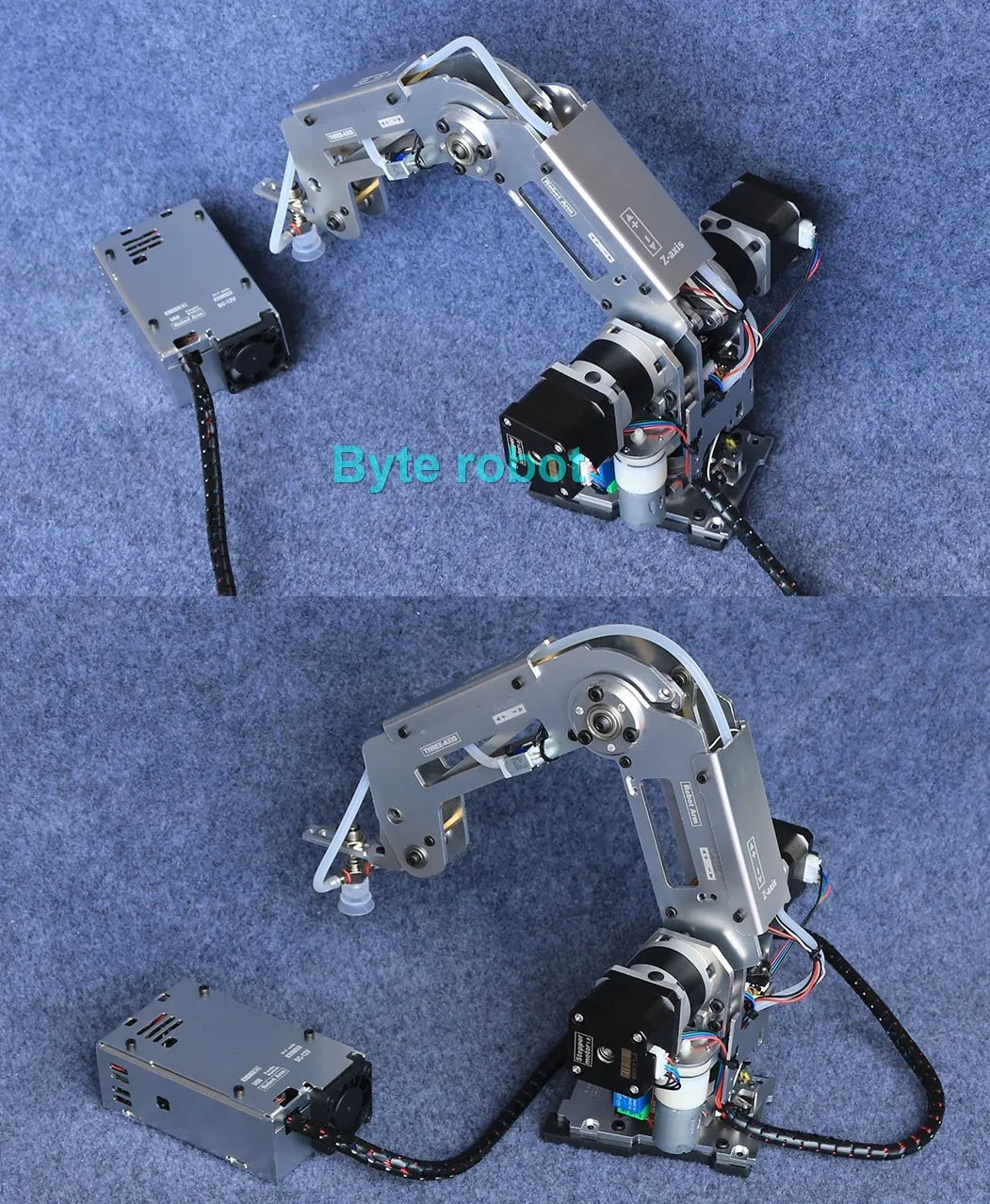 Full Metal Stepper Robot Arm 4 Aixs Mechanical Arm Bracket Sliding Table Unassembled Kit for Industrial Robot Model Stepper Claw