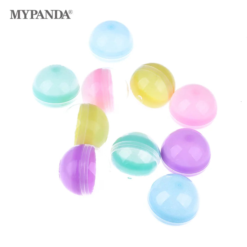 10Pcs 45mm Plastic PP Toy Capsules Half Transparent Colorful Round Surprise Ball Easy Open Lock Amusement for Vending Machine