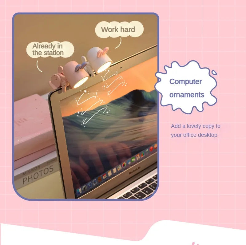 LED Night Light Mini Pet Cute Lamp Ins Student Gift Cartoon Pet Folding Table Lamp Kids Room Bedside Bedroom Living Room Decor