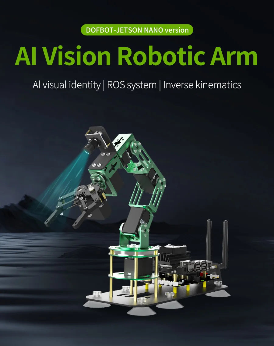 Yahboom 6DOF AI Visual Robotic Arm ROS Robot Kit Artificial Intelligence Robot with 15KG 6KG Servo for Jetson NANO 4GB CE ROHS