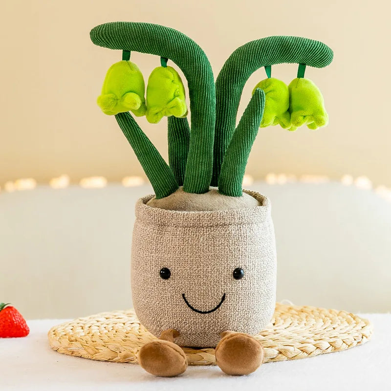 Kawaii Stuffed Plush Plants Lifelike Potted Plant Plush Doll Succulent Pine Tree Cake Bamboo Cactus Pillow Cushion Toy Decor