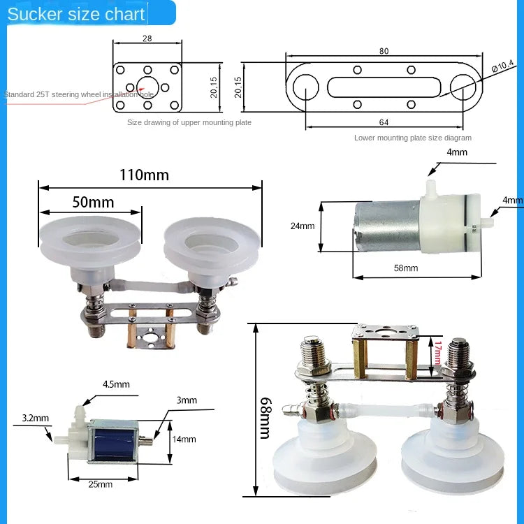 PWM Electronic Robotic Arm Air Pump 2/4pcs Suction Cup Support Servo MG996 For Arduino Control Board Programmable Robot DIY Kits