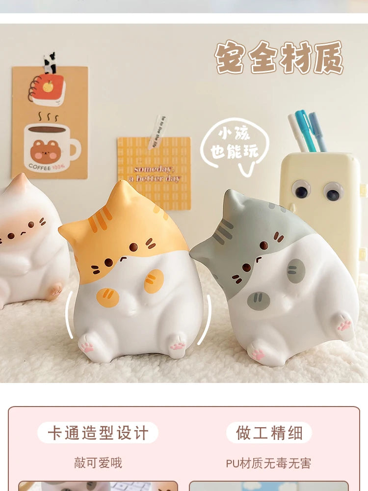 Kawaii Cat Stress Relief Squishy Toy PU Slow Rising  Squeeze Antistress Ball Cartoon Table Ornaments Birthday Gift For Girls