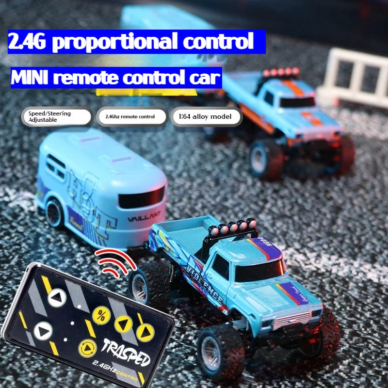 1:64 Speed Mini Off-Road Remote Control Car Alloy Cool Lighting Shock Absorption Children's Desktop Competition Toy Small Gift