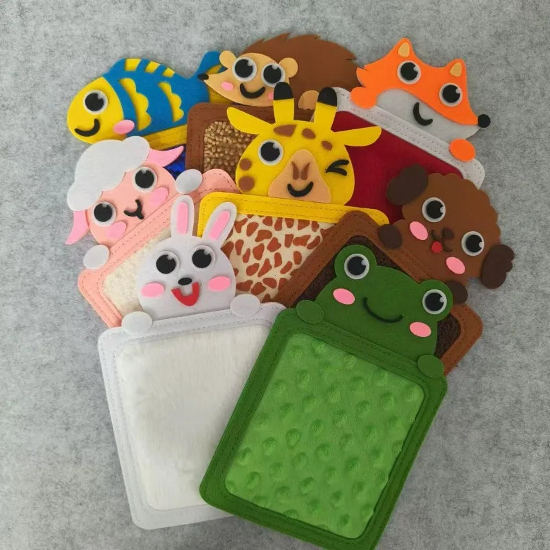 Felt Sensory Mats for Autistic Children Cartoon Animal Cognition Tiles Textured Pads Developmental Preschool Education Toys