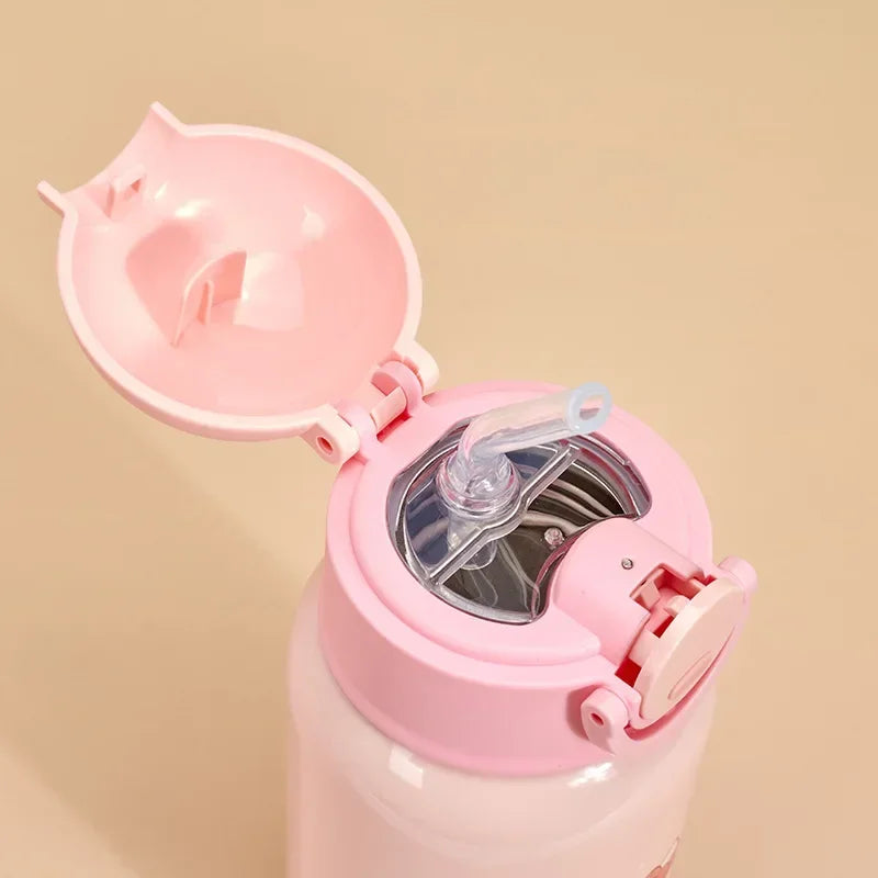 Sanrio Kuromi Thermal Cup Set 500ML My Melody Cartoon Children's Insulation Cup Stainless Steel Water Bottle with Straw Kid Gift