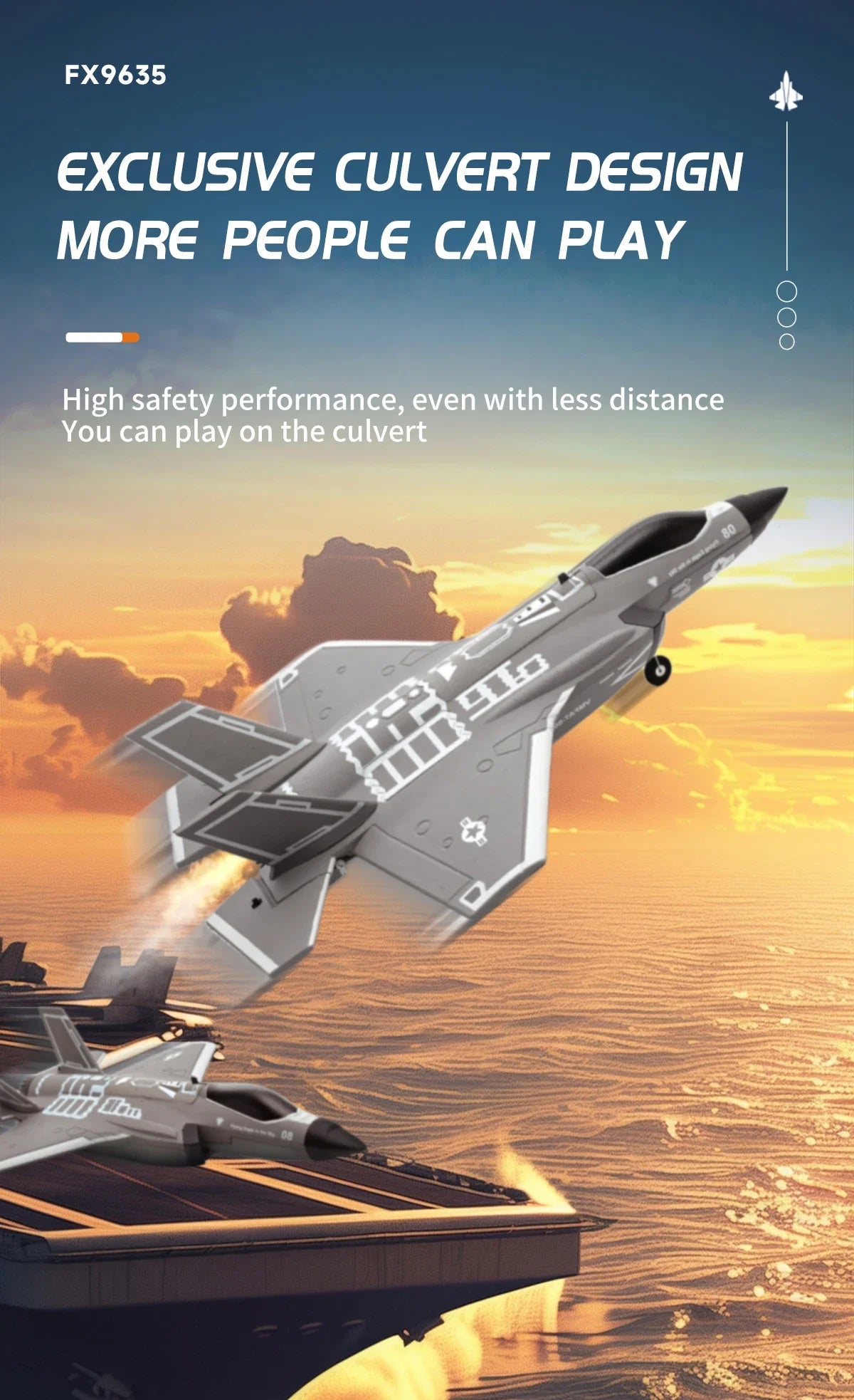 FX9635 RC Plane F35 4CH Fighter Jet Remote Control Airplane High Brushless Stunt Flying Glider Model Toys for Adults Boys Gift