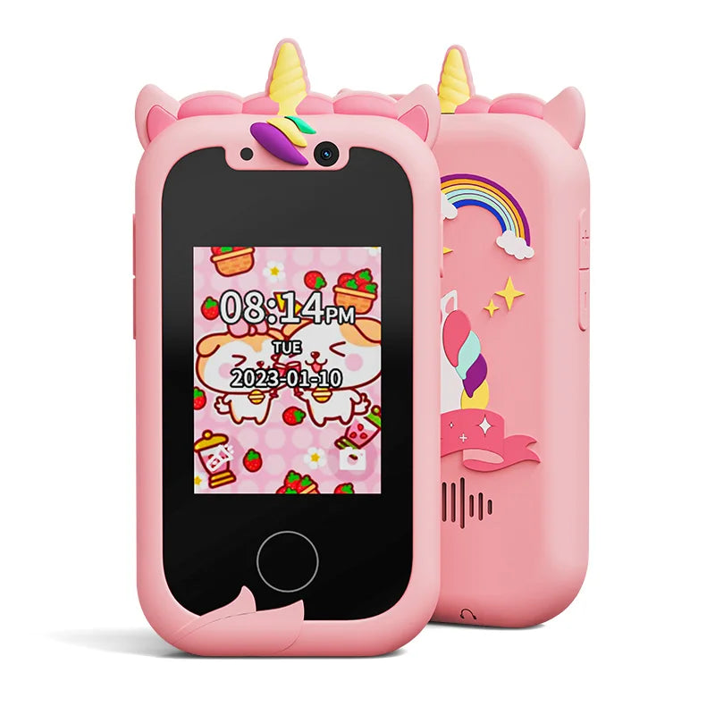 Kids Smart Phone Camera Toys Touchscreen Unicorn Baby Mobile MP3 Player Digital Camera Educational Toys for Girls Boys Age 3-8