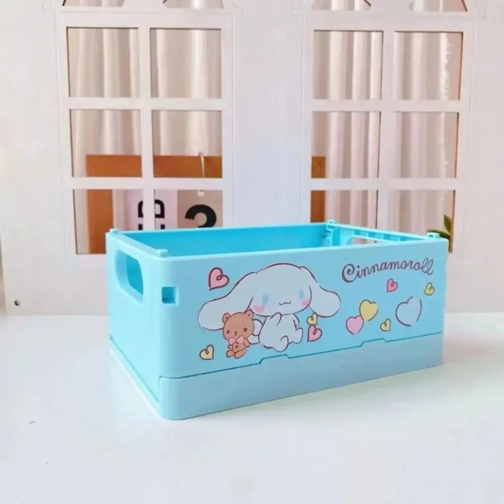 Foldable Sanrio Storage Box Kawaii Hellokitty Kuromi Cinnamoroll My Melody Desktop Storage Anime Cartoon Kids Gift