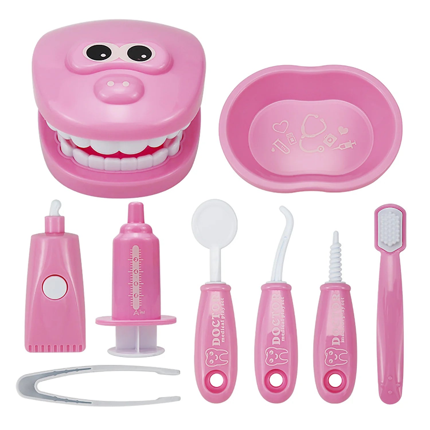 Children's play house dentist set, dentist simulation early education, practicing oral practice brushing teeth model