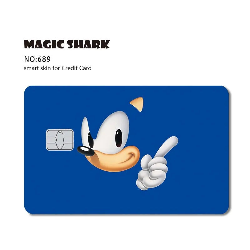 Magic Shark Anime Cartoon Game Save Money Pig Case Cover Film Skin Sticker for Small Chip Credit Card Bus Card
