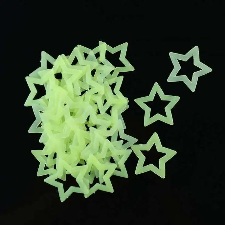 3D Hollow Star Energy Storage Fluorescent Glow In The dark Luminous On Wall Stickers For Kids Room living Room Decal