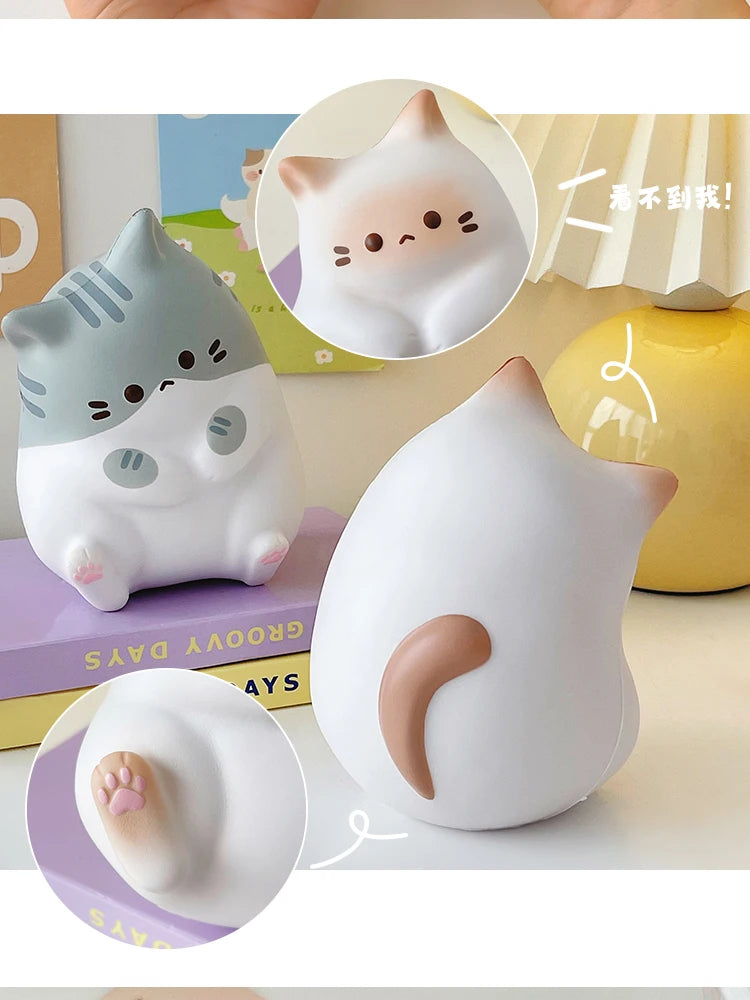 Kawaii Cat Stress Relief Squishy Toy PU Slow Rising  Squeeze Antistress Ball Cartoon Table Ornaments Birthday Gift For Girls