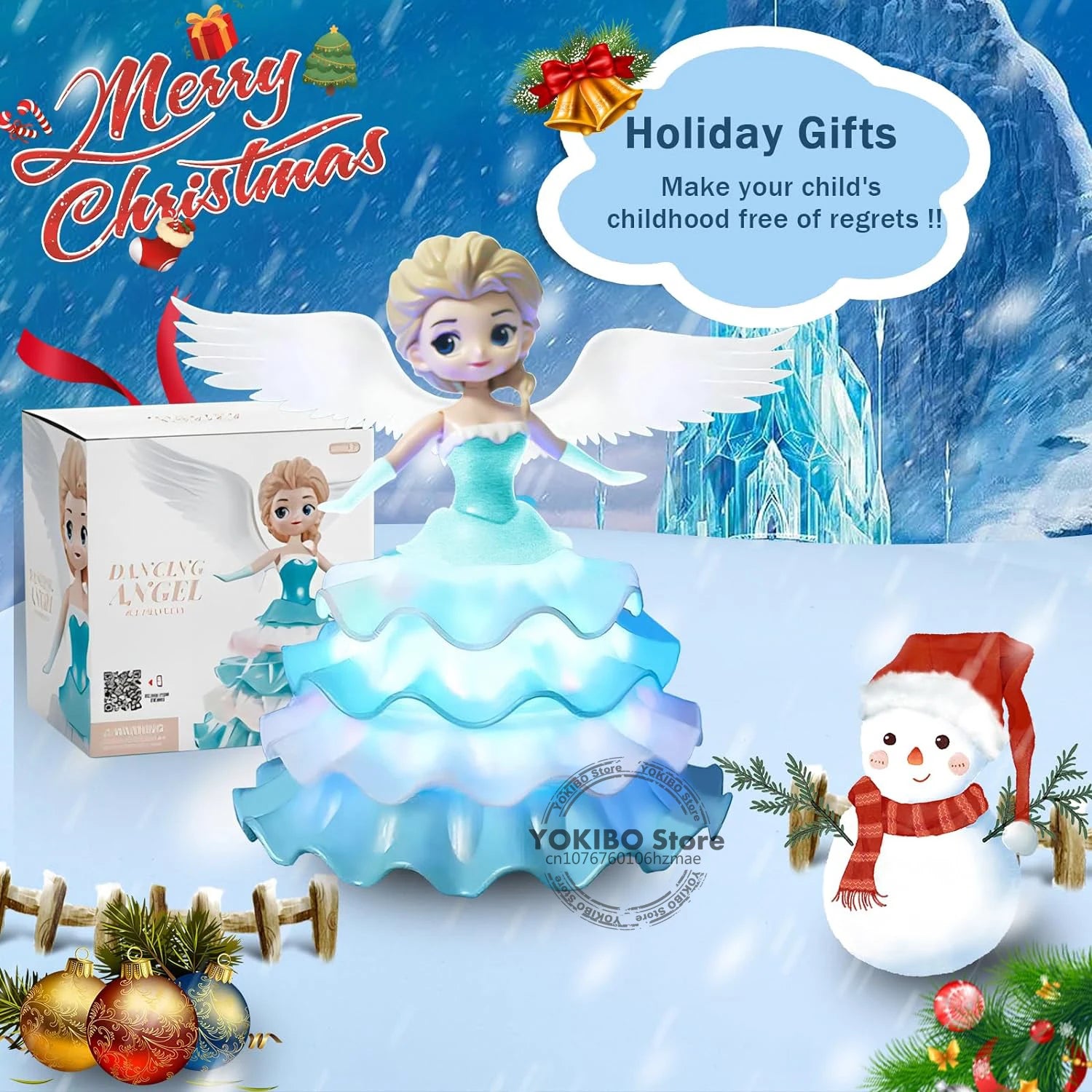 Dancing Princess Toys for Girls,Electric Cars Angel Doll with Colorful Flashing Lights & Singing Music Toys for Girls