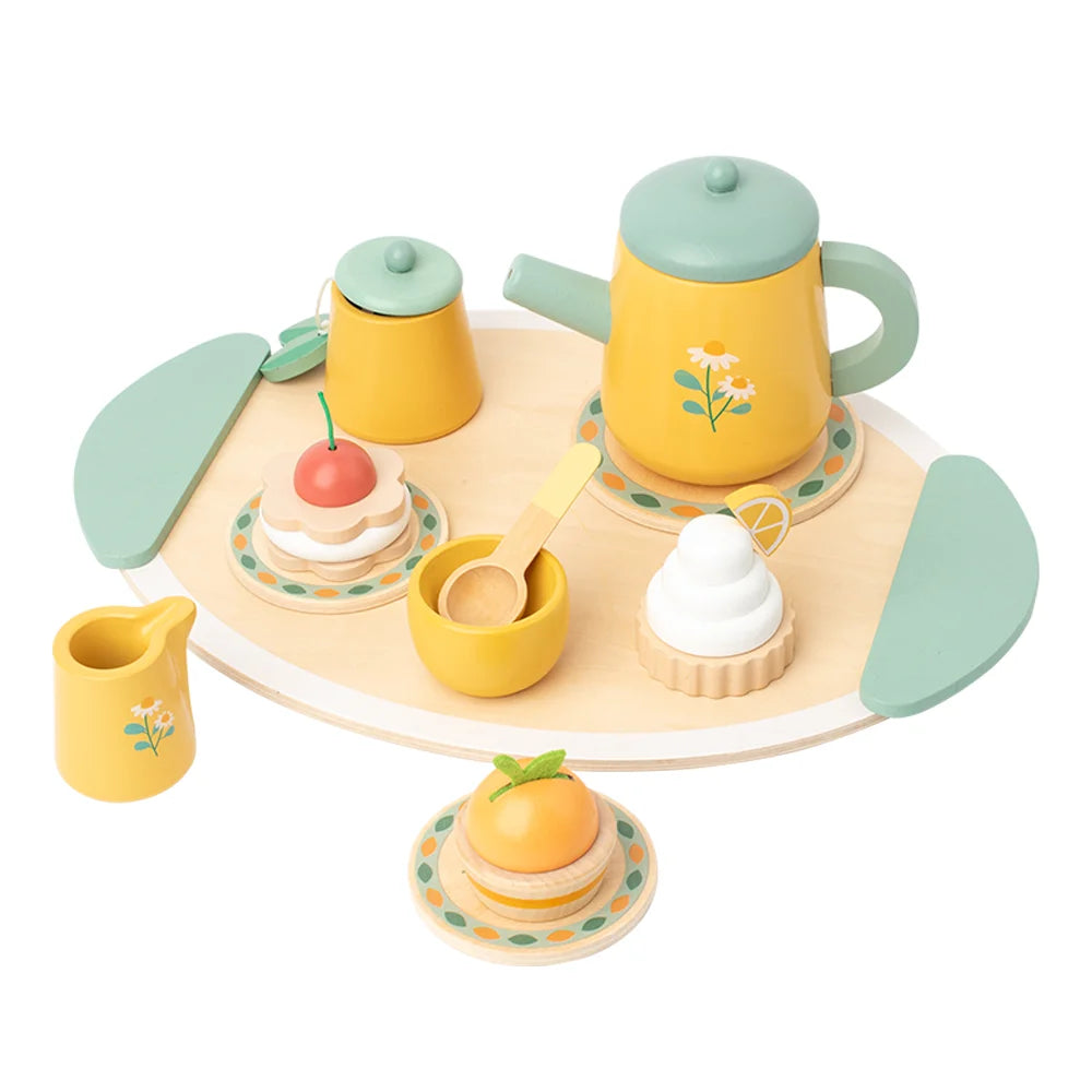 Children's Simulation Royal Afternoon Tea Toys, Early Learning Educational Toys, Wooden Simulation Dessert Cake, Role Playing