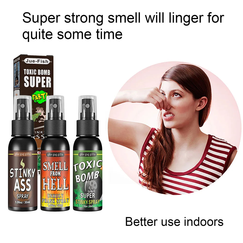 30ml Fart Gag Spray Prank Joke Plastic Spoof Odor Spray Party Supplies Terrible Stinky Fart Spray Non Toxic Halloween Funny Toys