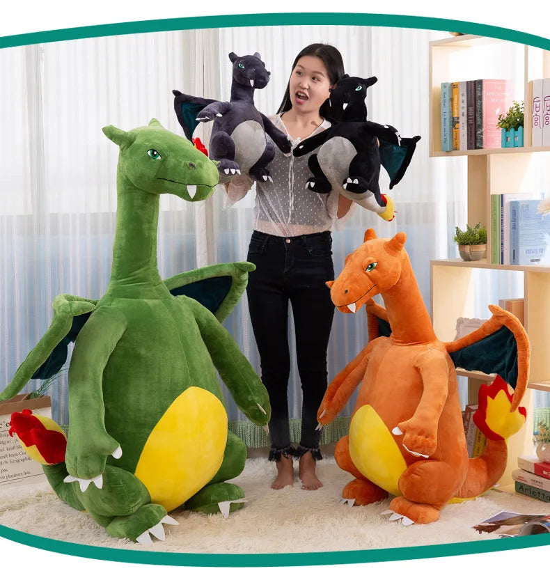 Pokemon Big Size Charizard Dragonite Anime Figures Doll Stuffed Animals Plush Toy Kawaii Room Decoration Toy Kids Christmas Gift